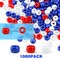 1000+ Pony Beads 9mm Patriotic Acrylic Red White Blue Beads for 4th of July